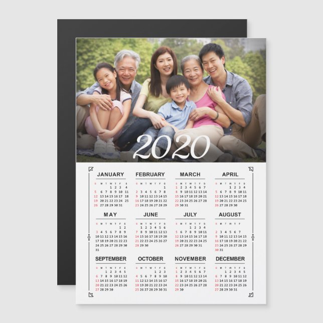Magnet de personalización de la foto del calendari (Anverso/Reverso)