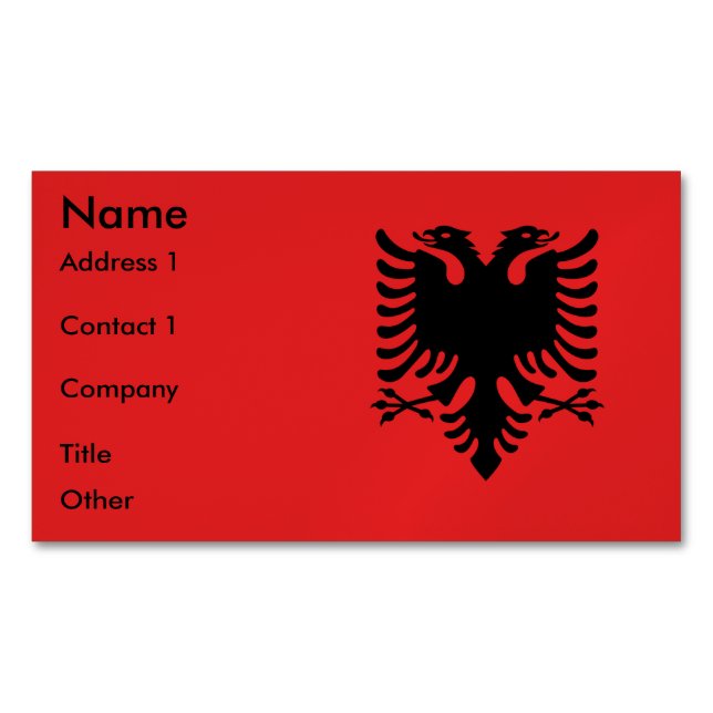 Magnet de tarjetas de visita con bandera de Albani (Anverso)