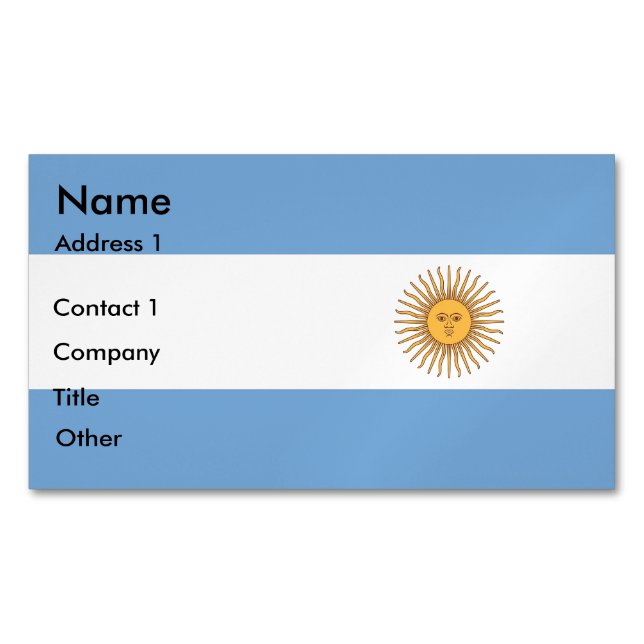 Magnet de tarjetas de visita con bandera de Argent (Anverso)