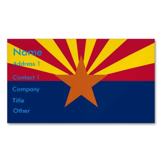 Magnet de tarjetas de visita con bandera de Arizon (Anverso)