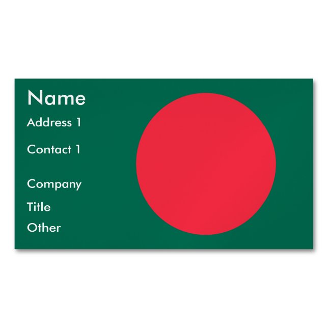 Magnet de tarjetas de visita con bandera de Bangla (Anverso)