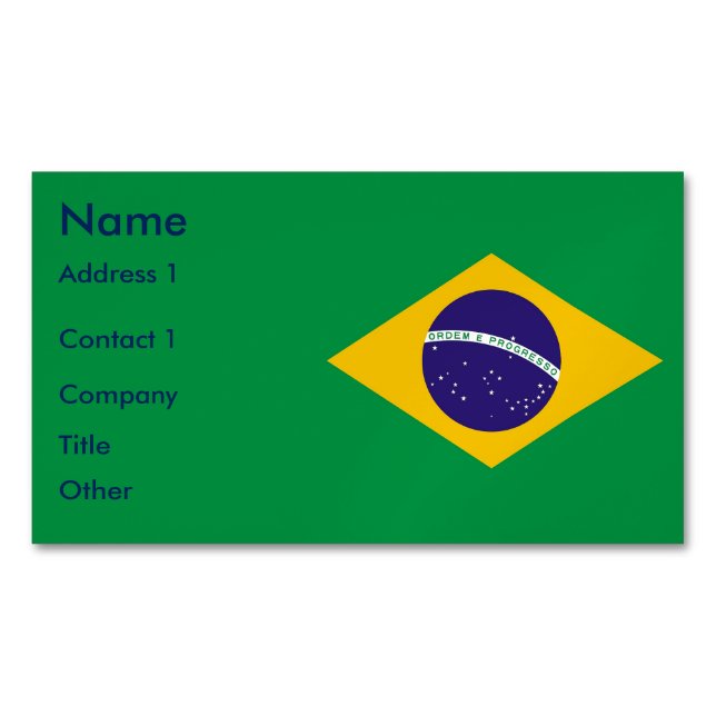 Magnet de tarjetas de visita con bandera de Brasil (Anverso)