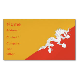 Magnet de tarjetas de visita con bandera de Bután