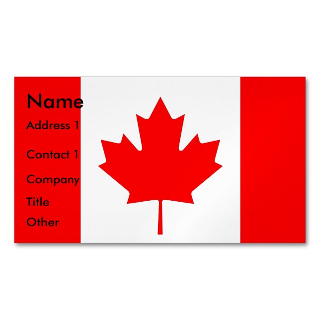 Magnet de tarjetas de visita con bandera de Canadá (Anverso)