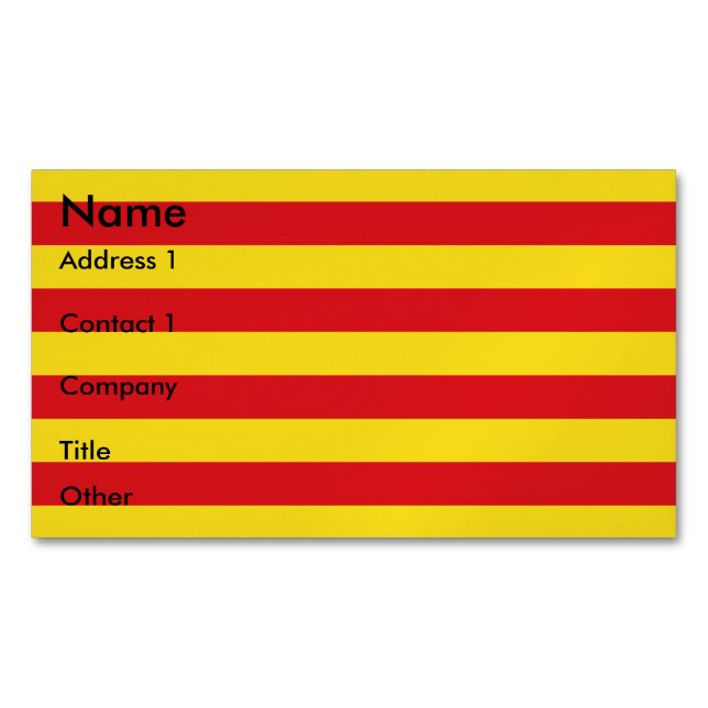 Magnet de tarjetas de visita con bandera de Catalu (Anverso)