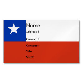 Magnet de tarjetas de visita con bandera de Chile