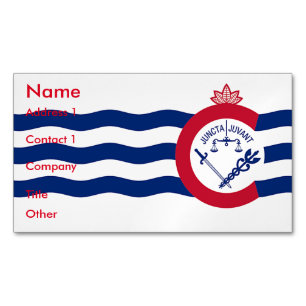 Magnet de tarjetas de visita con bandera de Cincin