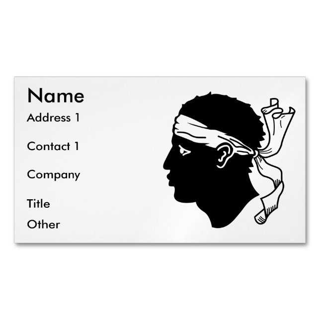Magnet de tarjetas de visita con bandera de Córceg (Anverso)