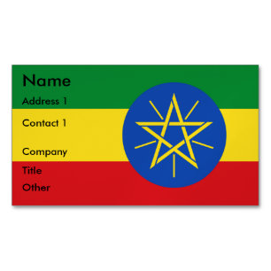 Magnet de tarjetas de visita con bandera de Etiopí