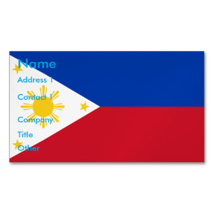 Magnet de tarjetas de visita con bandera de Filipi