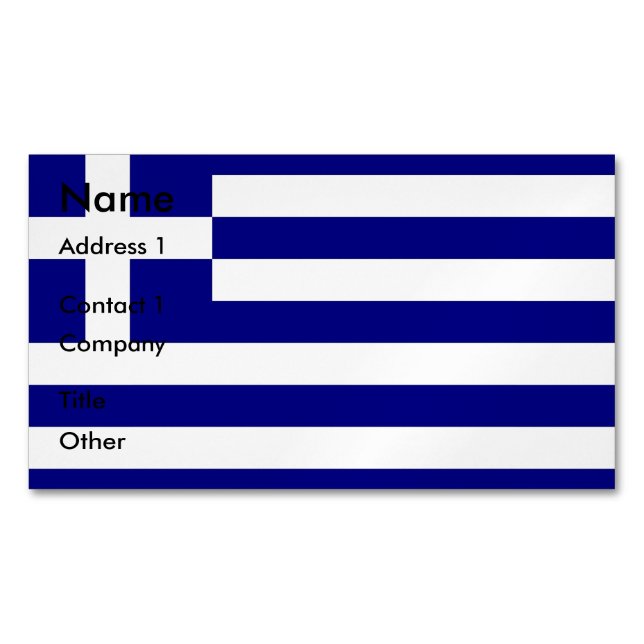 Magnet de tarjetas de visita con bandera de Grecia (Anverso)