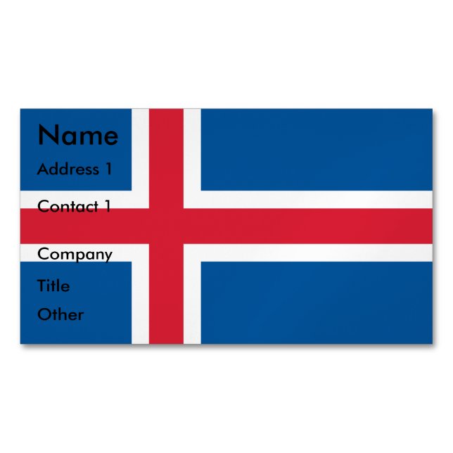 Magnet de tarjetas de visita con bandera de Island (Anverso)