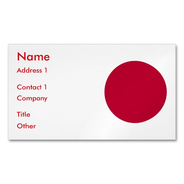 Magnet de tarjetas de visita con bandera de Japón (Anverso)