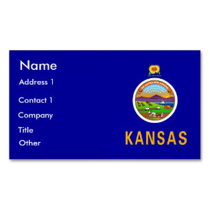 Magnet de tarjetas de visita con bandera de Kansas