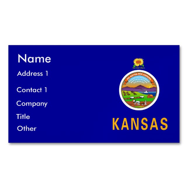 Magnet de tarjetas de visita con bandera de Kansas (Anverso)