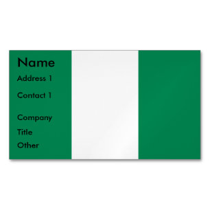 Magnet de tarjetas de visita con bandera de Nigeri