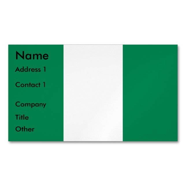 Magnet de tarjetas de visita con bandera de Nigeri (Anverso)