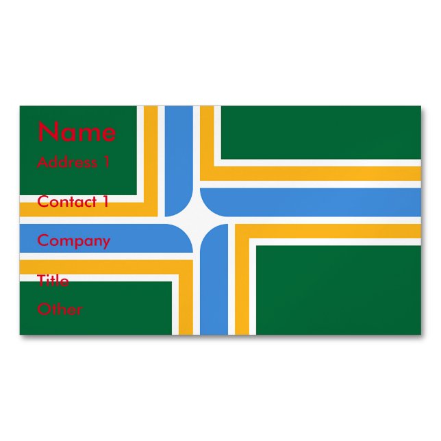 Magnet de tarjetas de visita con bandera de Portla (Anverso)