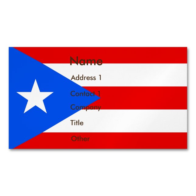 Magnet de tarjetas de visita con bandera de Puerto (Anverso)