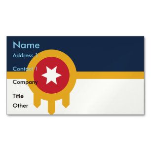 Magnet de tarjetas de visita con bandera de Tulsa,