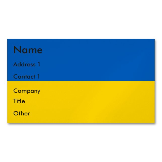 Magnet de tarjetas de visita con bandera de Ucrani (Anverso)