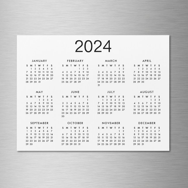 Magnet del Calendario Clásico Negro Y Blanco 2024 (Subido por el creador)