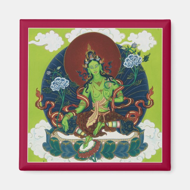 MAGNET Green Tara - imán cuadrado (Frente)