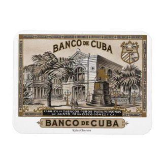 Iman de Nevera Banco de Cuba Vintage Cubano Imán Rectangular