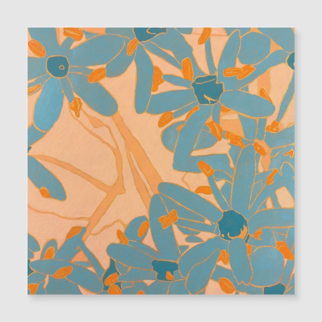 Magnetic Card Contemporary Leaf Design in Peach (Anverso)