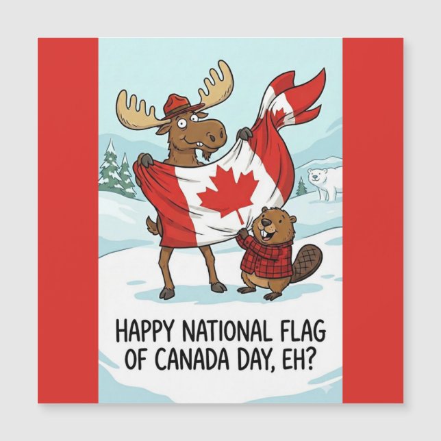 Magnetic Card National Flag of Canada Day (Anverso)