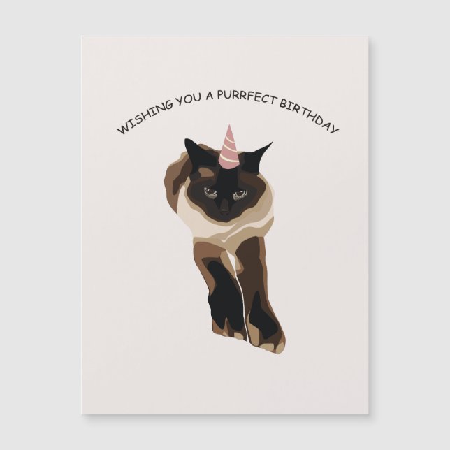 Magnetic card purrfect birthday  (Anverso)