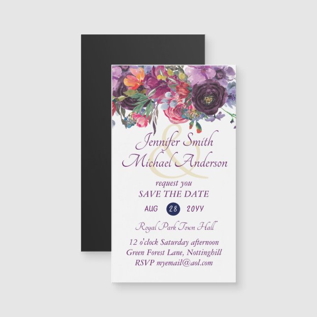 MAGNETIC Guardar la invitación de matrimonio de fe (Anverso/Reverso)
