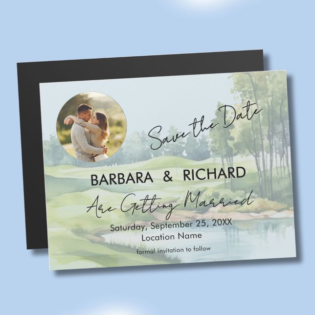 MAGNETIC Photo Golf Theme Wedding Save the Date (Subido por el creador)