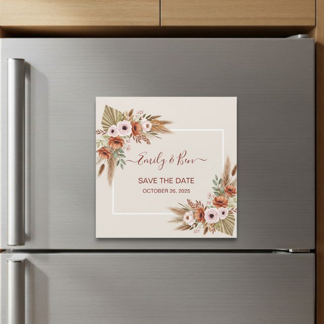 Magnetic Save the Date Card – Rustic Boho Style (Subido por el creador)