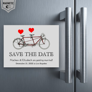 Magnética Bicicleta Tandem Vintage Monada Invitación de Boda