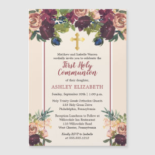 Magnética Borgoña   Invitación a la Comunión Floral de acuar