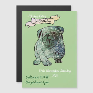Magnética Bulldog francés por invitación a cumpleaños de Bul