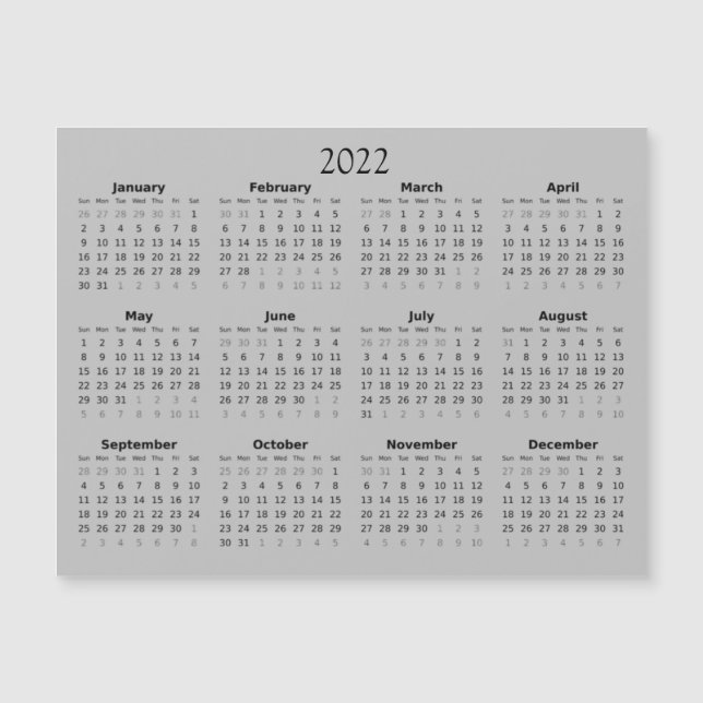 Magnética Calendario Miniatura Magnético Invitación 2022 (Anverso)
