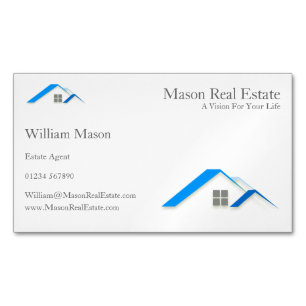 Magnética Elegante Casa Roof Real Estate - Tarjeta de visita