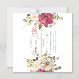 Magnética 🌸 Elegante Invitación a la Boda Floral 🌸