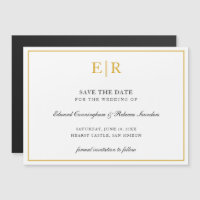 Elegante Monograma Dorado Invitación Formal de Bod