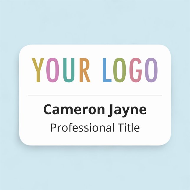 Magnética etiqueta de nombre de empleado con logot (MISOOK Large Rounded Corners Nametag with Logo)