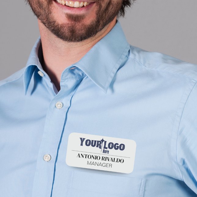 Magnética Etiqueta de nombre de empresa - Insignia (Magnetic Company Name Tag - Custom Employee Badge with Logo)