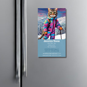 Magnética Gato de invierno jazzy - tarjeta de visita magnéti