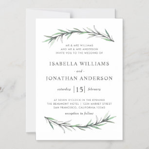 Magnética Invitación a la boda botánica del Rosemario salvaj