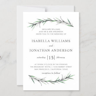 Magnética Invitación a la boda botánica del Rosemario salvaj