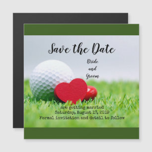 Magnética Invitación a la boda de golfistas con amor y pelot