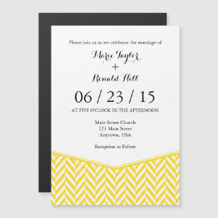 Magnética Invitación a la boda de hueso magnético amarillo