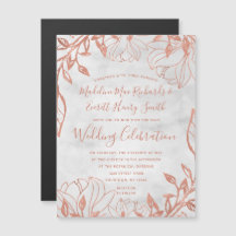 Invitación a la boda grisácea con Rosa de oro