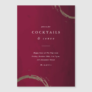 Magnética Invitación a la fiesta de cócteles de anillos de o